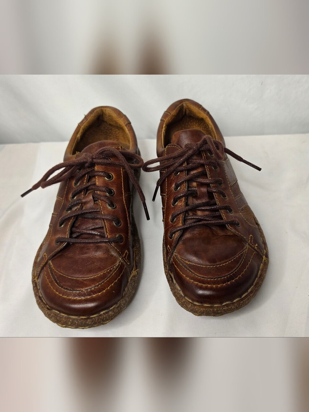 Born Womens Melissa Brown Leather Oxford Lace Up Shoes Size 7M EU38 Handcrafted - Picture 2 of 10